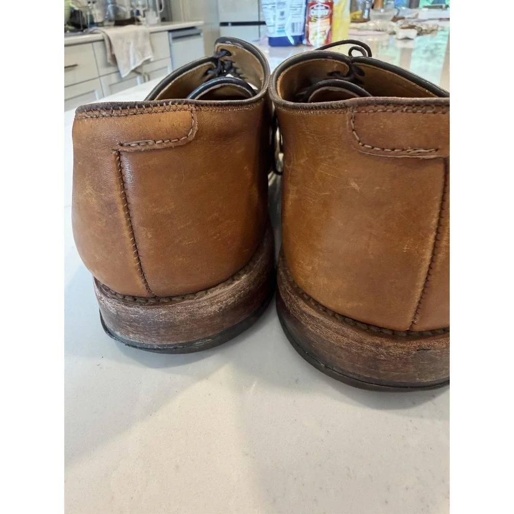 Allen Edmonds Ramsey Mens Brown Leather & Linen Oxford Dress Shoes Sz 11 D